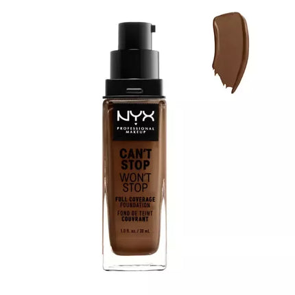 NYX "Can´t Stop Won´t Stop" Pilnas dengiamumo makiažo pagrindas "Cocoa" 30ml