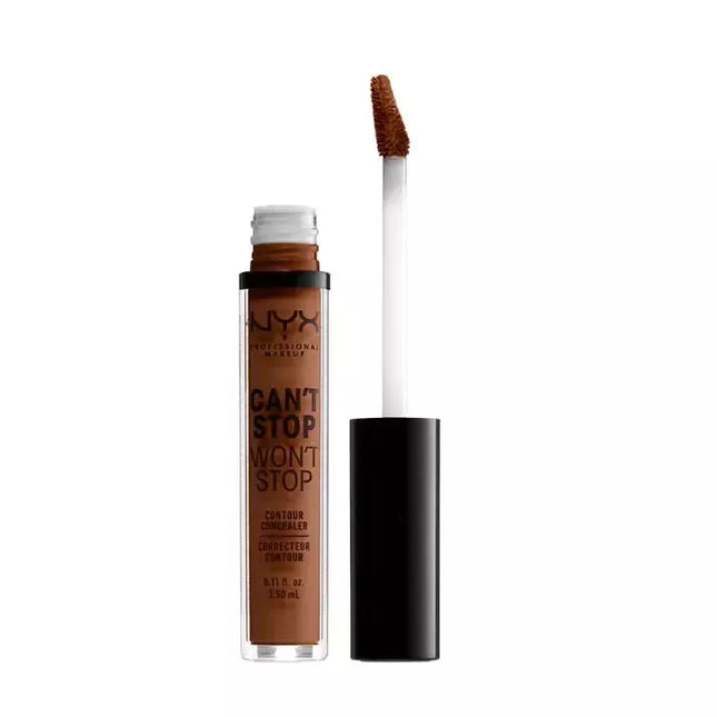 NYX Can´t Stop Won´t Stop Pilnas dengiamojo efekto kontūravimo maskuoklis Mocha 3,5ml