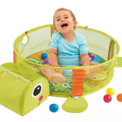 Edukacinis kilimėlis su vėžlio žaidimų aikštelės kamuoliukais kūdikiui