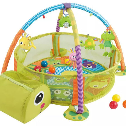 Edukacinis kilimėlis su vėžlio žaidimų aikštelės kamuoliukais kūdikiui