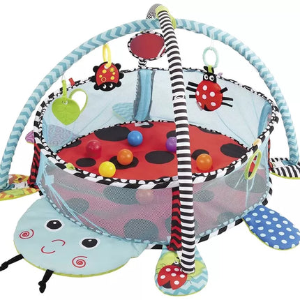 Mokomasis žaidimų kilimėlis „Ladybug“ su kamuoliukais kūdikiams
