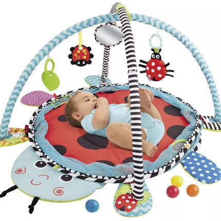 Mokomasis žaidimų kilimėlis „Ladybug“ su kamuoliukais kūdikiams