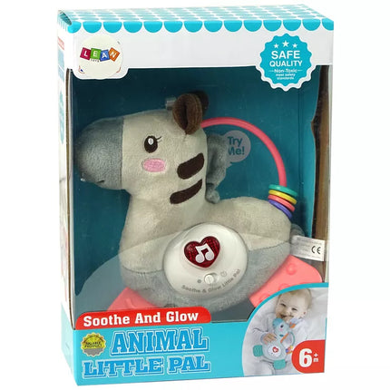 Interaktyvus edukacinis zebras pilkas garsas melodijos kramtukas barškutis