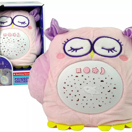 Mielas pliušinis pelėdžiukas su spalvingu žvaigždžių projektoriumi ir melodijomis