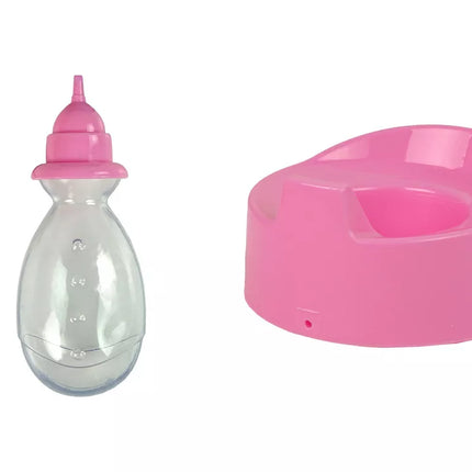 Rožinis lėlytės-kūdikio naktipuodis Gerkite Šlapintis 24 cm