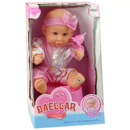 Rožinis lėlytės-kūdikio naktipuodis Gerkite Šlapintis 24 cm