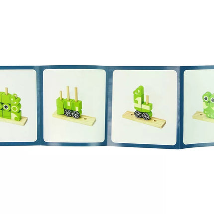 Kūrybingi erdviniai mediniai kaladėliai 3D varlės dėlionė