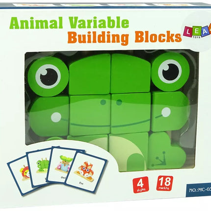 Kūrybingi erdviniai mediniai kaladėliai 3D varlės dėlionė