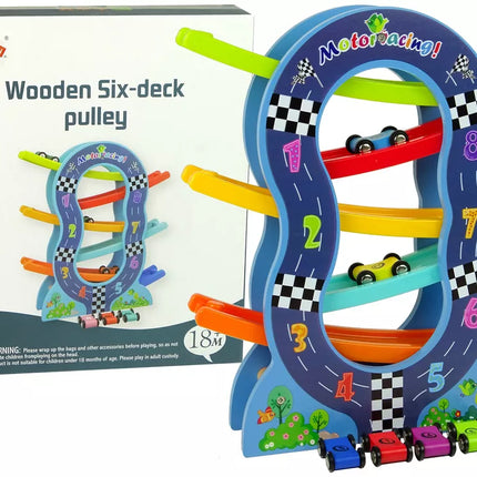 Medinis kalnelis, 6 lygių, automobiliai, skaičiai