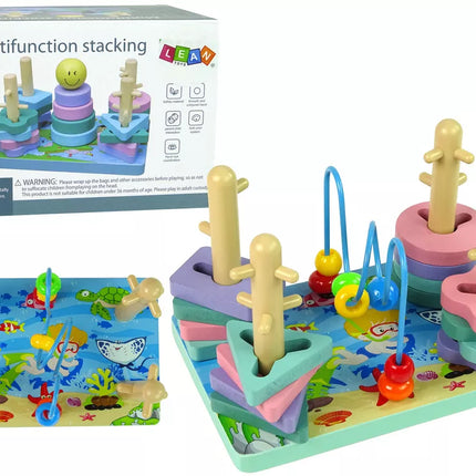 Medinis rūšiuoklis „Jūros pasaulis“ su edukaciniais karoliukais