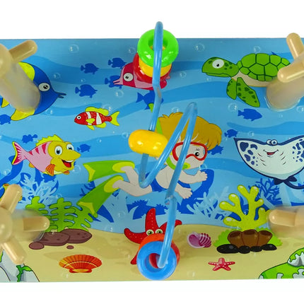 Medinis rūšiuoklis „Jūros pasaulis“ su edukaciniais karoliukais