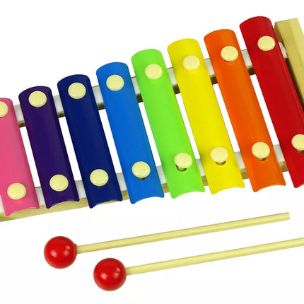 Mediniai ritmo lazdelės, spalvingos, 8 tonai