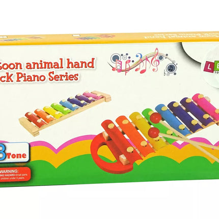 Mediniai ritmo lazdelės, spalvingos, 8 tonai