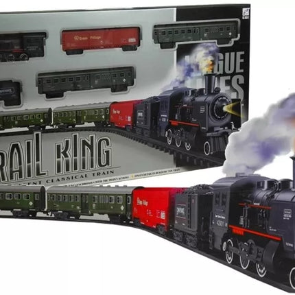 „Rail King“ traukinio rinkinys su dūmais – tikroviškas žaislinis lokomotyvas