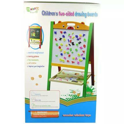 Medinė lenta-rašymo lenta 2in1 Magnetai Rašiklis Skaičiai Veiksmo žodžiai