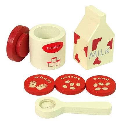 Medinis kavos aparato priedų rinkinys virtuvei, vaikams