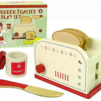 Mediniai skrudintuvo priedai pusryčiams virtuvės vaikams