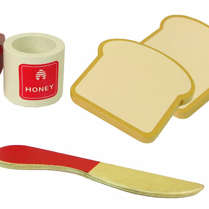 Mediniai skrudintuvo priedai pusryčiams virtuvės vaikams