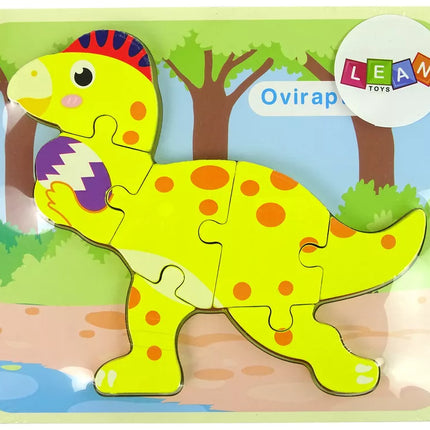 Medinis dėlionė Dinozauras Stegozauras Geltonas