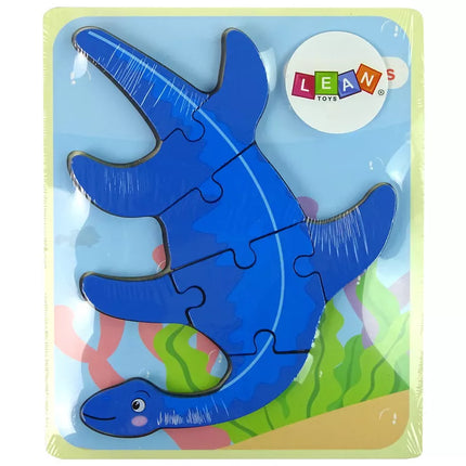 Medinis dėlionė Dinozauras Pterodaktilis Rožinis Pliozaurai Mėlynas