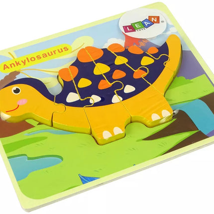 Medinis dėlionės dinozauras Triceratopsas Ankilozauro oranžinis