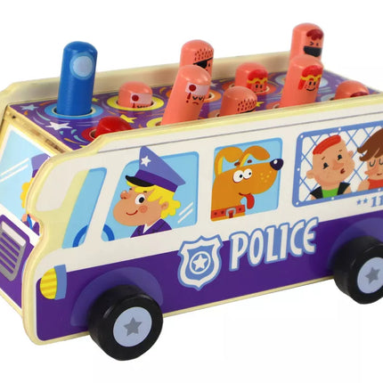 Medinis arkadinis žaidimas "Dodgeball" policijos autobusas