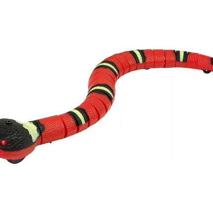 Nuotoliniu būdu valdoma gyvatė Touch raudonos ir juodos spalvos dryžiais