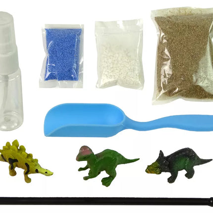 Dinozaurų sodas stiklainyje su švieselėmis ir kūrybingais lipdukais