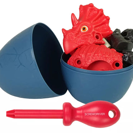 Dinozauro Triceratops rinkinys su kiaušiniu ir atsuktuvu "Pasidaryk pats"
