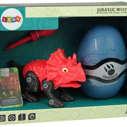 Dinozauro Triceratops rinkinys su kiaušiniu ir atsuktuvu "Pasidaryk pats"
