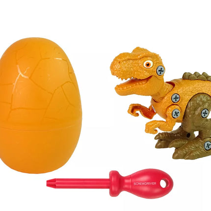 Dinozauras Tyrannosaurus Rex rinkinys su kiaušiniu, „pasidaryk pats“ atsuktuvas, oranžinis