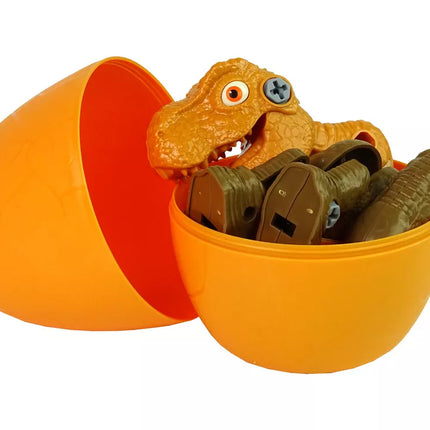Dinozauras Tyrannosaurus Rex rinkinys su kiaušiniu, „pasidaryk pats“ atsuktuvas, oranžinis