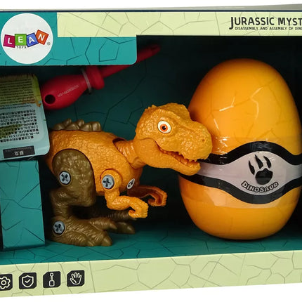 Dinozauras Tyrannosaurus Rex rinkinys su kiaušiniu, „pasidaryk pats“ atsuktuvas, oranžinis