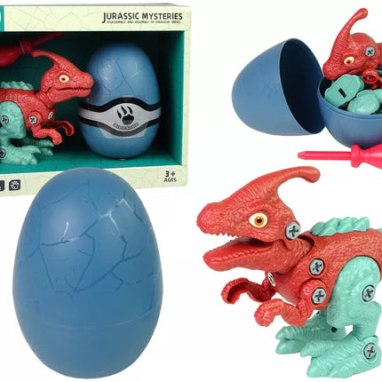 Dinozauras Parasaurolophus su kiaušiniu, rinkinys su atsuktuvu „pasidaryk pats“