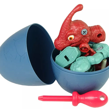 Dinozauras Parasaurolophus su kiaušiniu, rinkinys su atsuktuvu „pasidaryk pats“