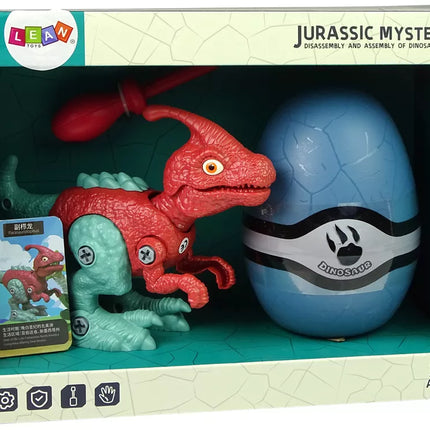 Dinozauras Parasaurolophus su kiaušiniu, rinkinys su atsuktuvu „pasidaryk pats“