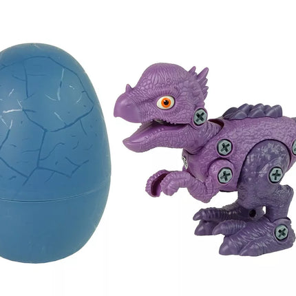 Dinozauras Stygimoloch rinkinys su kiaušiniu, „pasidaryk pats“ atsuktuvas, violetinis