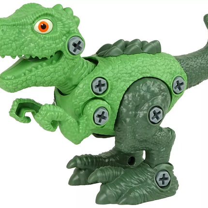 Dinozauras Tyrannosaurus Rex rinkinys su kiaušiniu, "pasidaryk pats" atsuktuvas, žalias