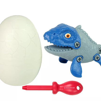 Dinozauro Mosasaur rinkinys su kiaušiniu, „pasidaryk pats“ atsuktuvas, mėlynas
