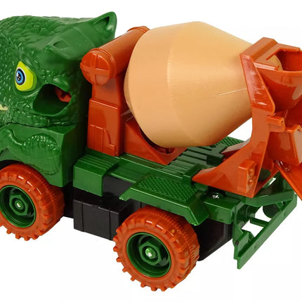 Betono sunkvežimis dinozauras gelbėtojas žalias su priedais