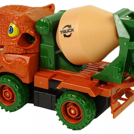 Betono sunkvežimio dinozauro laužytojas, oranžiniai priedai