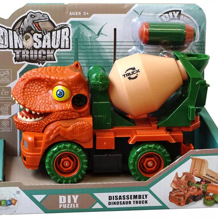 Betono sunkvežimio dinozauro laužytojas, oranžiniai priedai