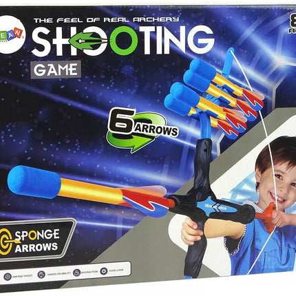 Lankas 6 šūvių sportinis lankas vaikams, mėlynas ir juodas