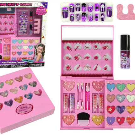 Grožių rinkinys: didelė paletė, lūpdažiai, nagų lakai