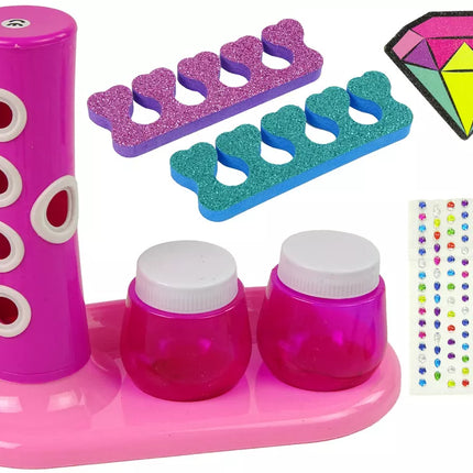 Nagų lakavimo rinkinys, nagų blizgučių dozatorius, nagų lako lipdukai