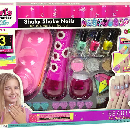 Nagų lakavimo rinkinys, nagų blizgučių dozatorius, nagų lako lipdukai