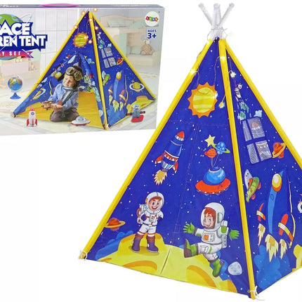 Palapinė vaikams, apšvietimo efektai, erdvėlaiviai, žvaigždės, mėlyna