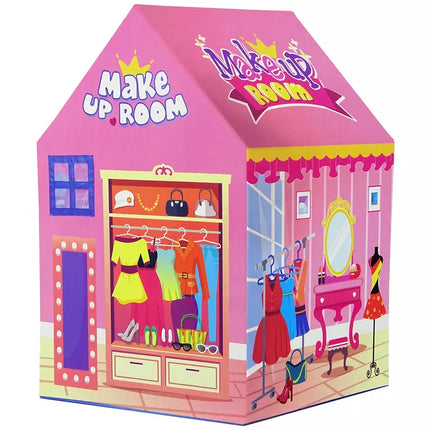 Princesės palapinė vaikams Grožio salonas Rožiniai aksesuarai Karūna