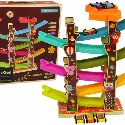 Spalvinga trasa automobiliams, 6 lygių nusileidimo trasa