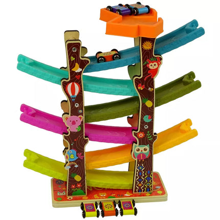 Spalvinga trasa automobiliams, 6 lygių nusileidimo trasa